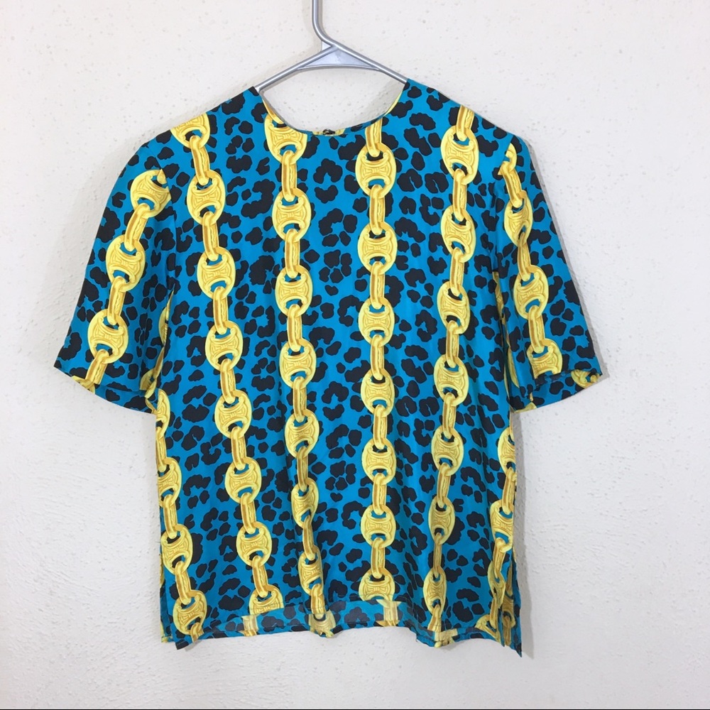 Carlisle silk vintage top animal print chains 8